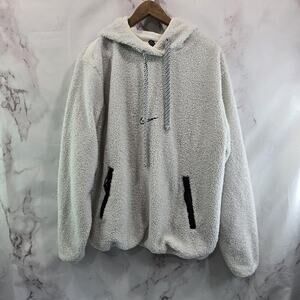 Nike Hoodie Mens Large Gray City Exploration Sherpa Teddy Sweatshirt